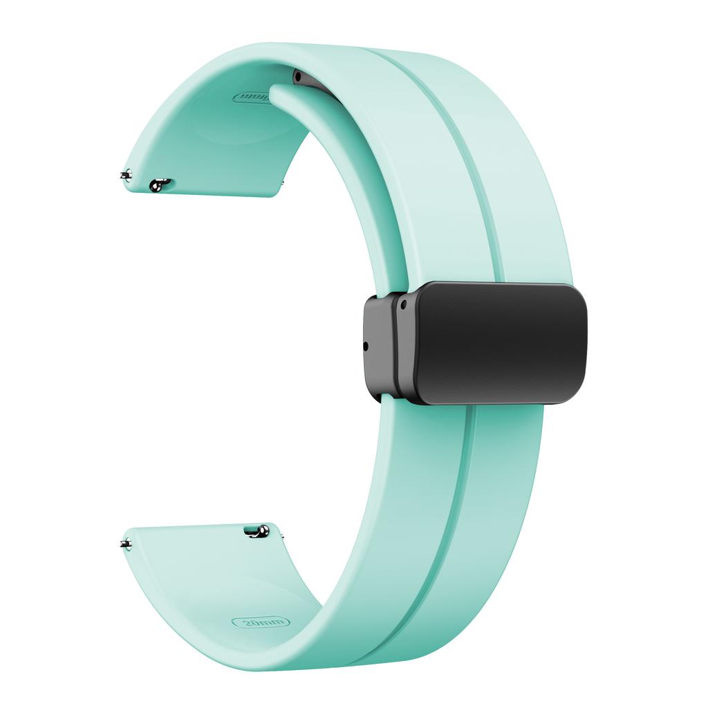 20mm 22mm Strap For Samsung Galaxy watch 4/5 pro/classic/gear s3/active 2 Sport Silicone Magnetic Buckle Huawei GT 2 2e 3 band