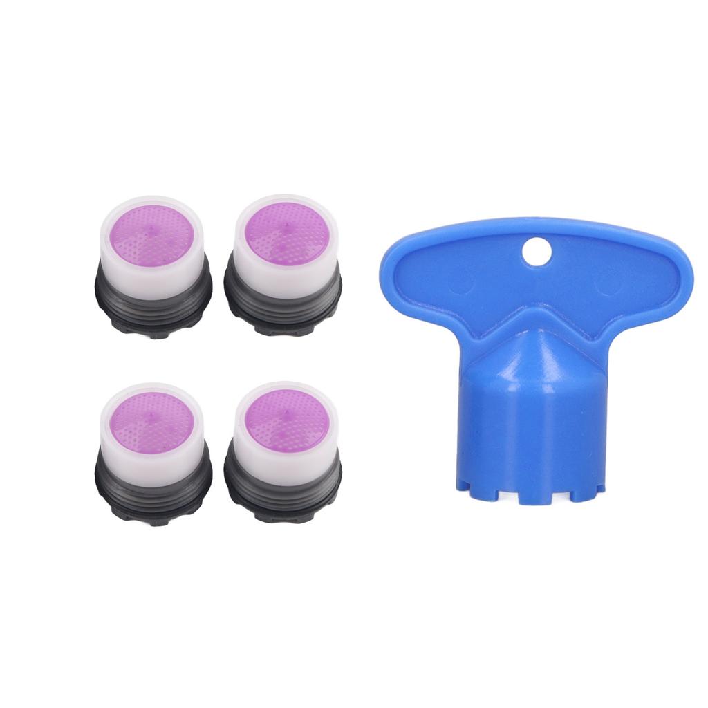 Lot de 4 aérateurs de robinet d'évier M16,5 mm, limiteur de débit de 1,2 GPM, buse d'eau pour robinet de cuisine