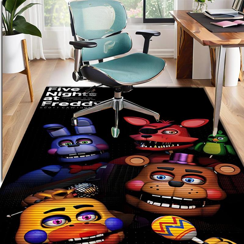 Five Nights at Freddy's Pattern Rug, Indoor/Outdoor Mat, for Picnic, Gameroom, Bedroom, Office, Living Room, Home Decor Carpet, Birthday Gift
