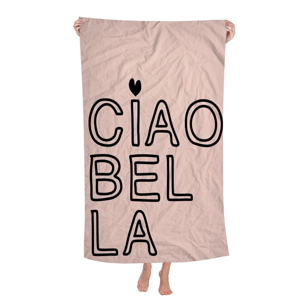 Minimalism Decor Ciao Amore With Love Cartoon Beach Towel Cute Kawaii Room Decor Bath Girls Children Hand Towels For Bathroom