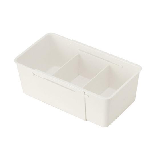 Expandable Storage Box Drawer Organizer with Removable Dividers Adjustable 3-Compartment Drawer Divider for Office Kitchen Bathroom Bedroom