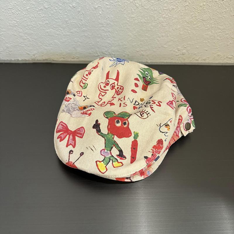 Beret Doodle Stylish With Sun Protection And Airy Fabric For Spring Summer Wear