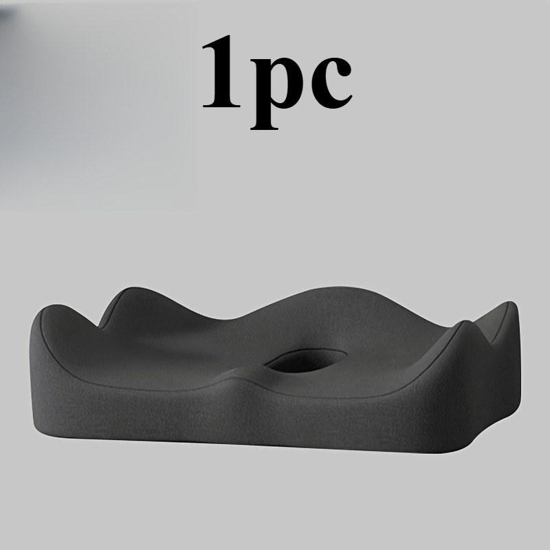 

1pc Ergonomic Seat Cushion with 3D Memory Foam Support, Anti-Slip Base, for Office Chair, Car, Wheelchair, All-Day Comfort