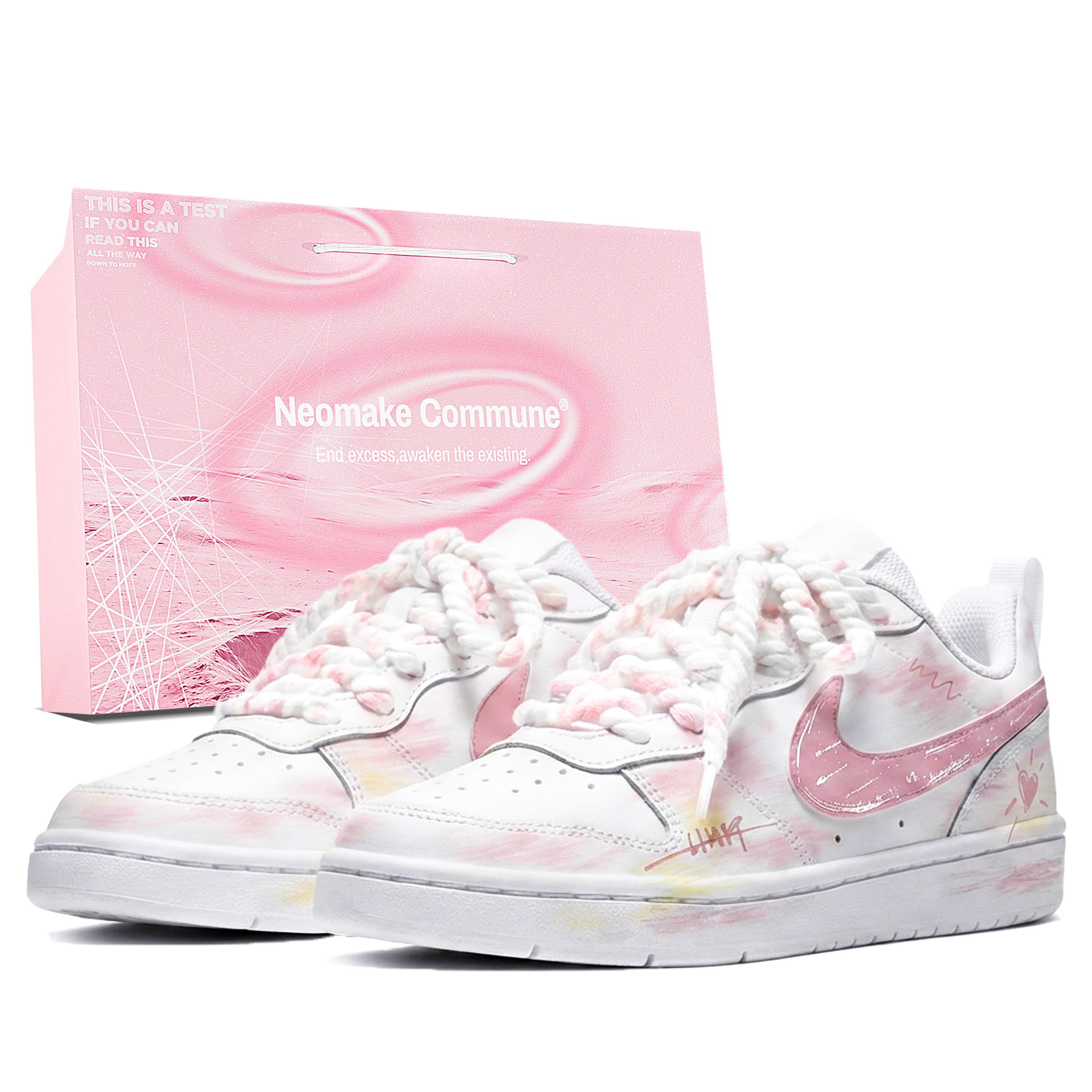 

Nike Court Borough Slip Resistant Abrasion Resistant Low top Skateboard Shoes Women s Beige Pink BQ5448-100(Team1375-BAG) 35.5