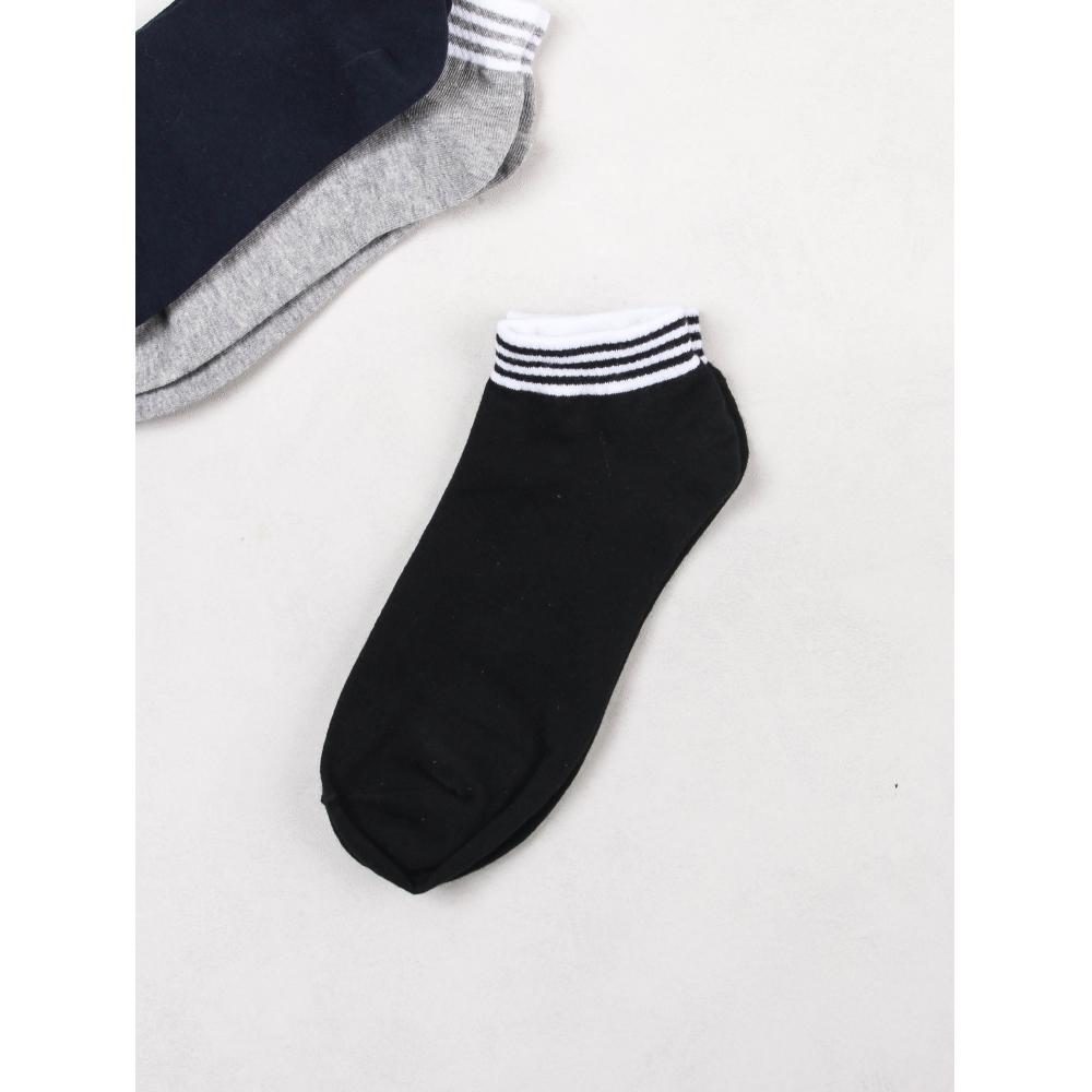 

Короткие носки DaiSo Men S Ankle Stripe Navy (white point) pattern (4 ankle straps)
