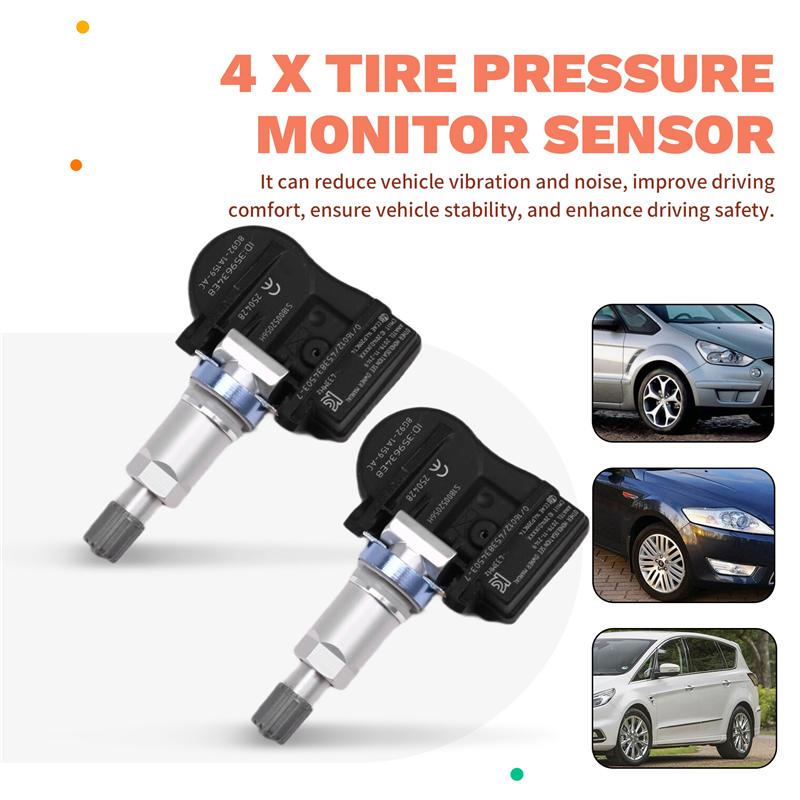 

A16P-4PCS TPMS Tire Pressure Monitor Sensor 433Mhz For Ford S-Max Mondeo 8G92-1A159-AC 8G92-1A159-AB 8G92-1A189-KB чорний