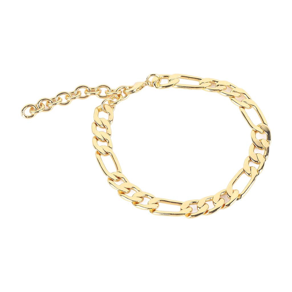 Flat Link Chain Bracelet Men Women Metal Fashionable Elegant Bracelet Jewelry Accessory for Dating Party