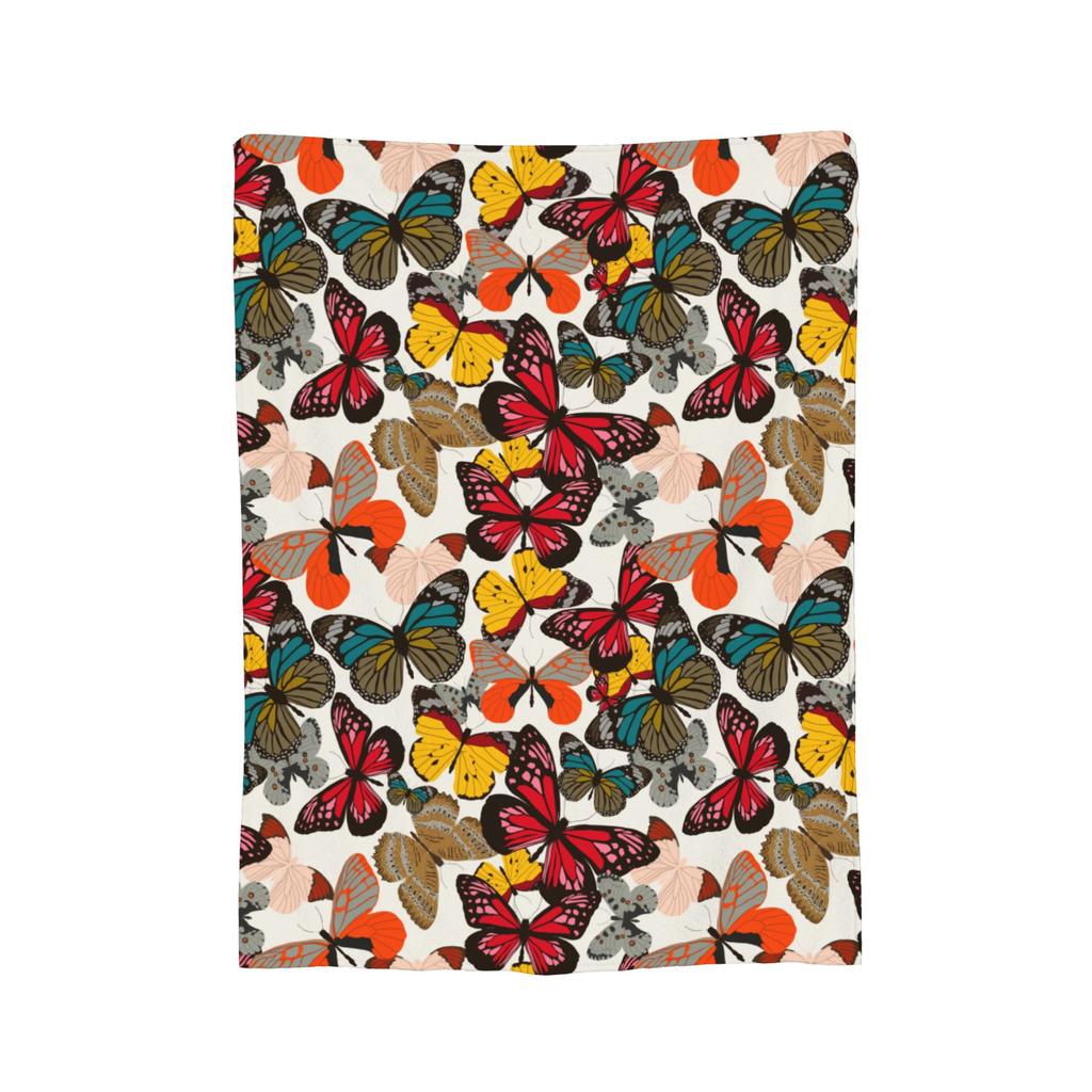 Colorful Butterfly Pattern Blankets Fleece  Winter  Breathable Warm Throw Blankets for Home Bedroom Bedding Throws