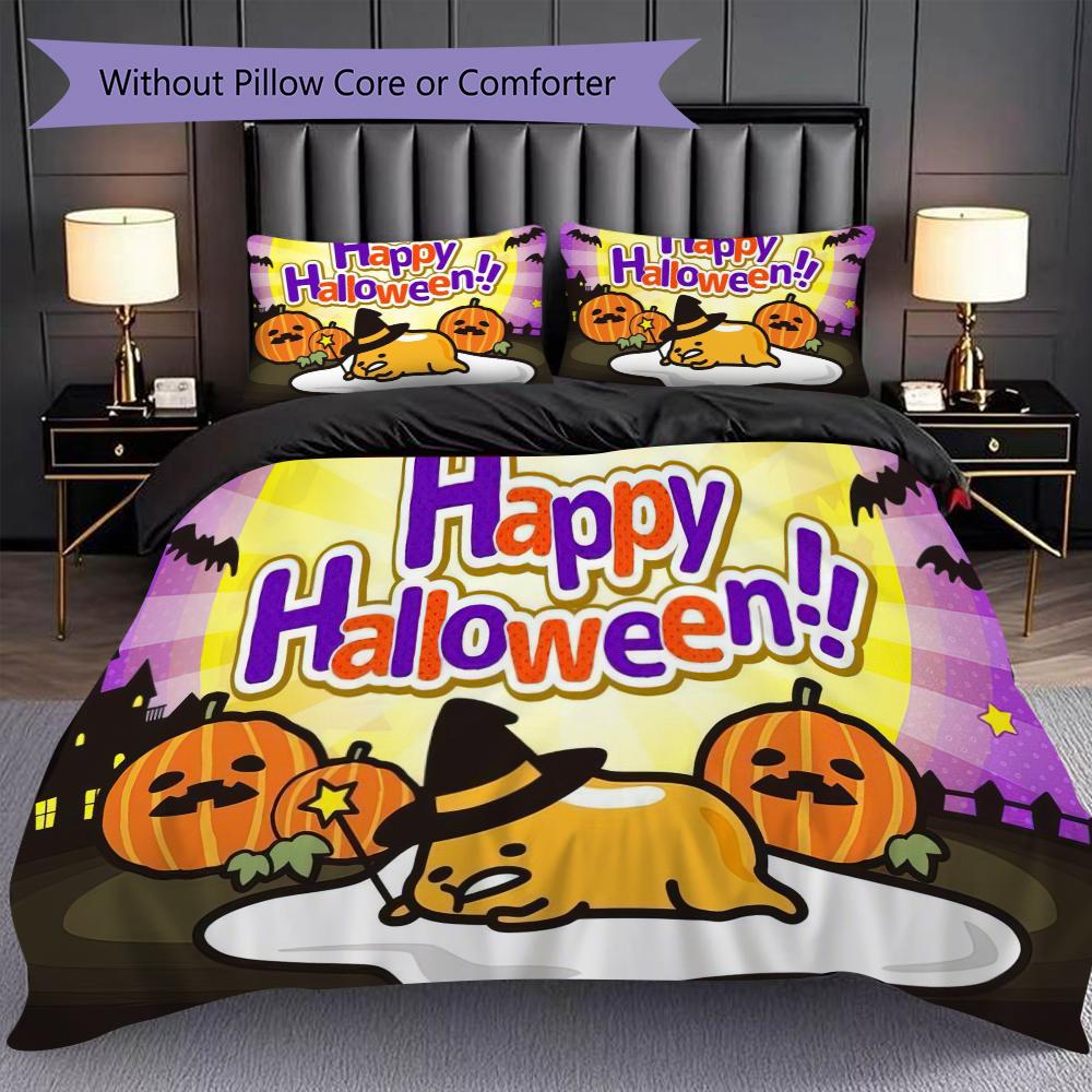 1PC Halloween theme pattern Bedding Quilt Set Quilt Cover Pillowcase Home Decoration Birthday Gift (1 * duvet cover + 2 * pillowcase, without core)