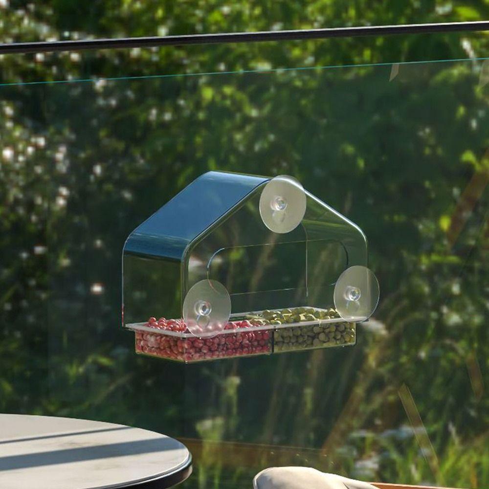 Easy-Clean Bird Feeder Acrylic Pet Accessories Creative Outdoor Feeder  Patio