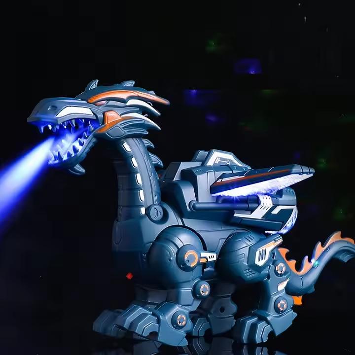 Electric Interactive Spray Fire Dinosaurs Toys Simulation Walking Shaking Dragon Boy Kids Toy Christmas Gift Fine Electronic Pet