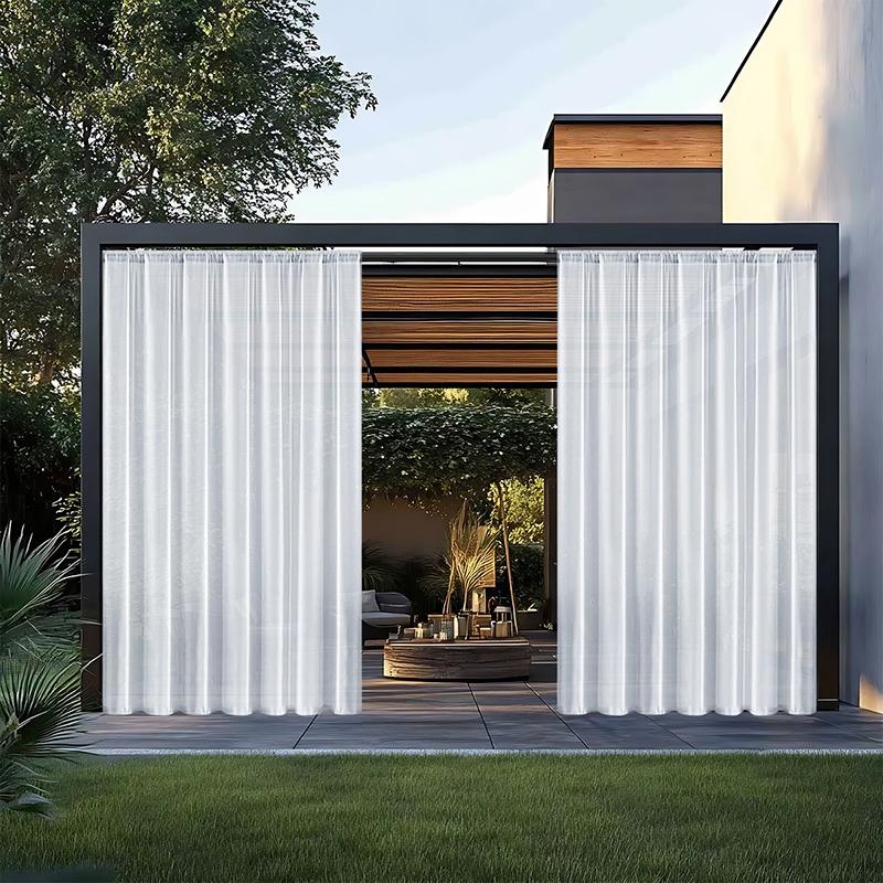 Wasserdichter Außenvorhang Fensterrollo Stoff Sonnenschutzvorhänge Vorhang für Zuhause Transparent Gardinen für Gartenfenster