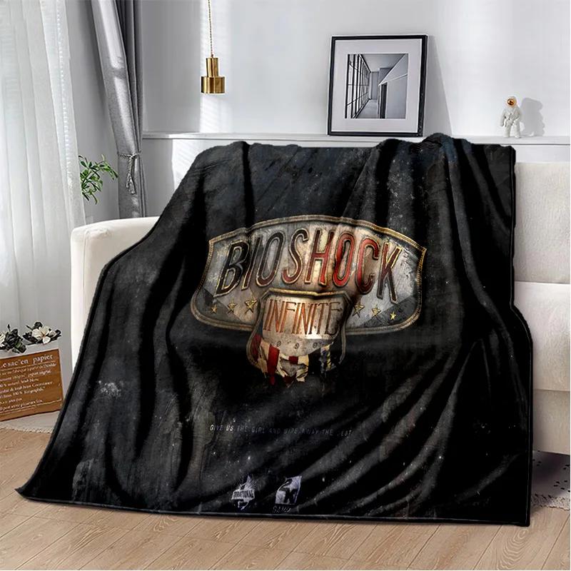 D Retro BioShock Game Blanket Soft Throw for Home Bedroom Sofa Travel Office Kids Cozy Rest Cover