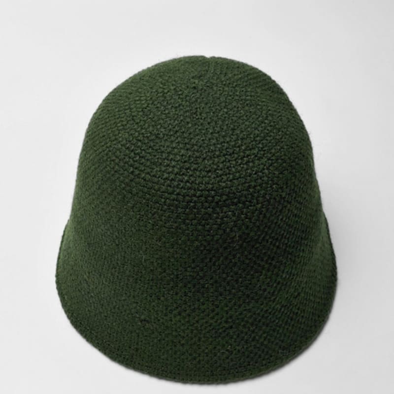 LALA Handgestrickte Wollmütze - Grün