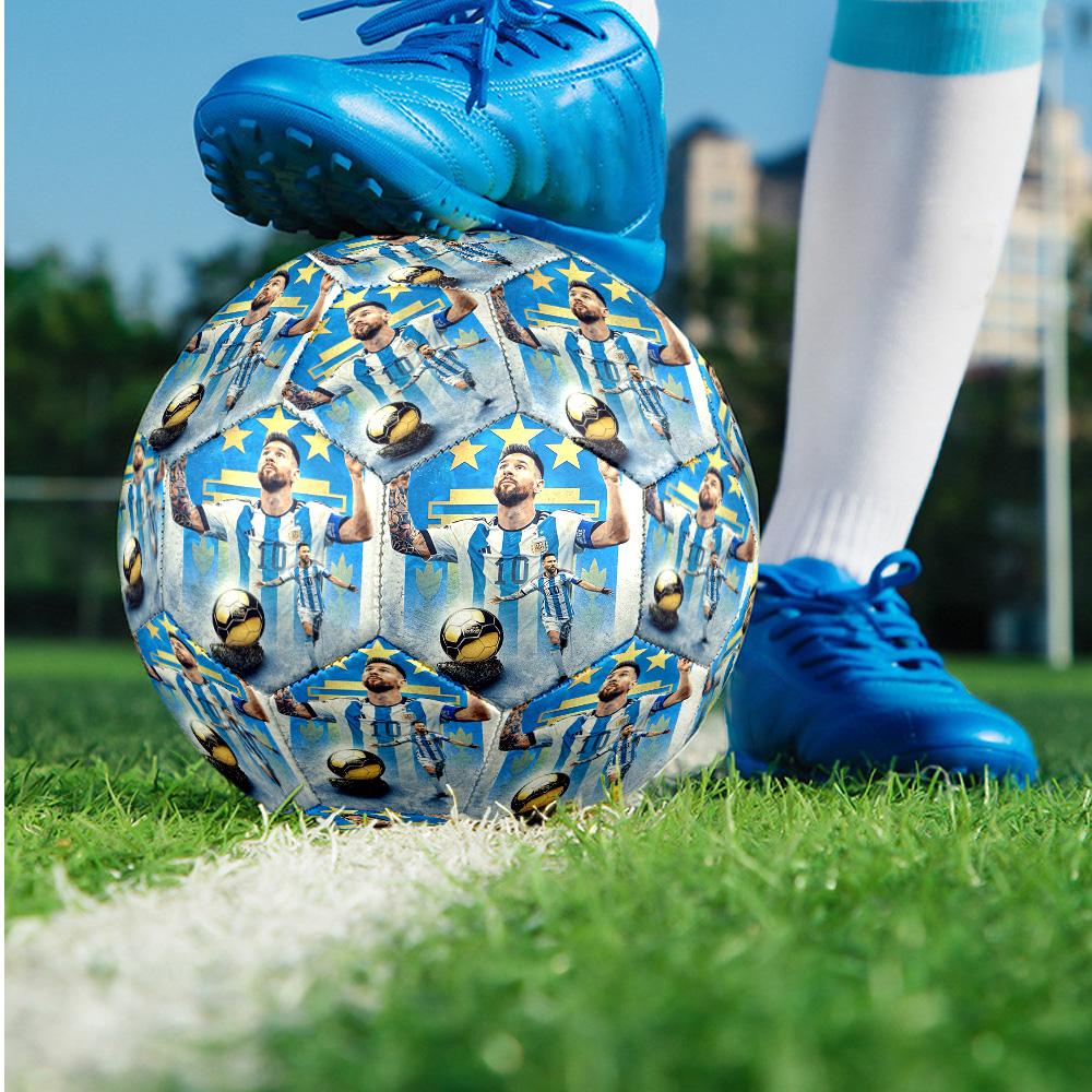 Lionel Messi Theme soccer ball Size 5 Soccer Ball Soft Touch Professional Training Football for Outdoor Sports