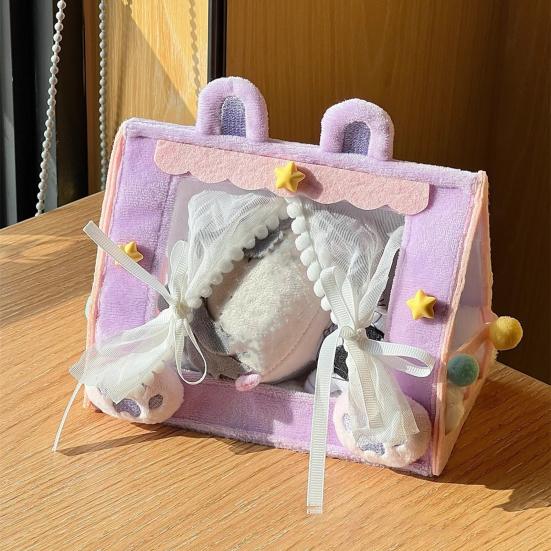 Mini Doll Tent Bed Cute Cotton Doll Sleeping Bag with Canopy Creative Desktop Decor for Kids Room Encourages Imaginative Play & Storytelling Toy