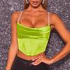 Sexy Women's  Suspender  Vest Rhinestone - Strapped Satin Crop Camisole: Chic & Sparkly, Multiple Colors Available