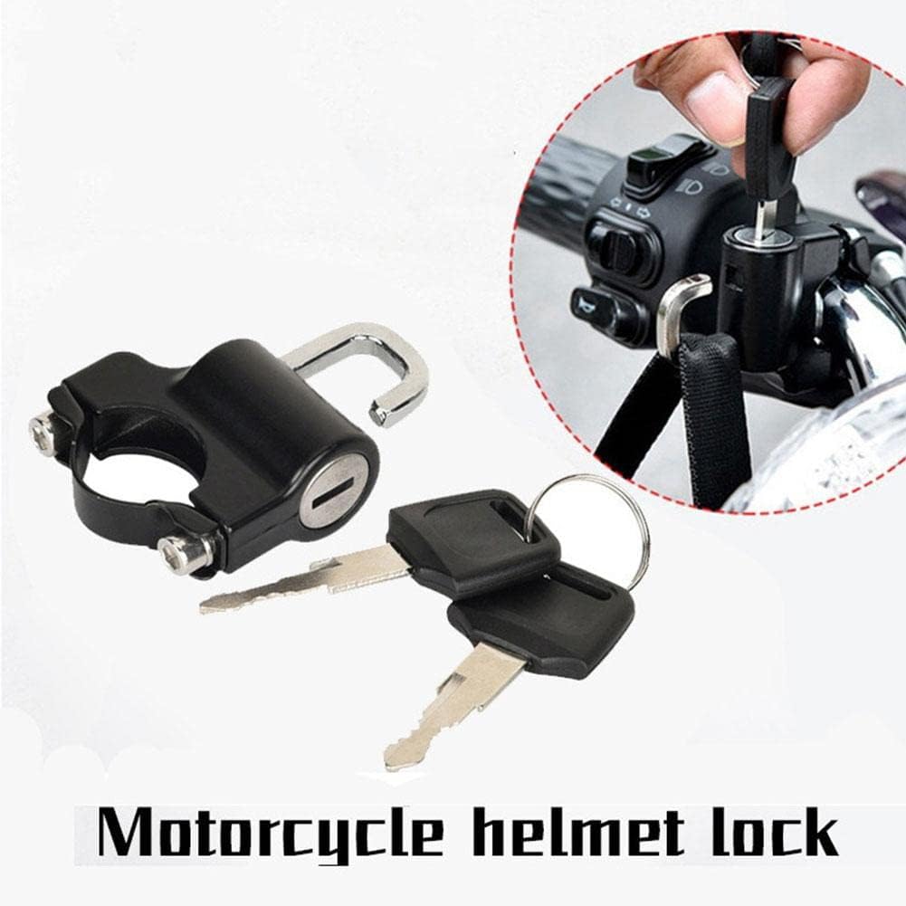 Motorradhelm-Schloss, Helmhalter-Haken für 7/8" 22mm Lenker, Diebstahlschutz-Schloss für Motorrad Rahmenrohr Stoßstange Gepäckträger