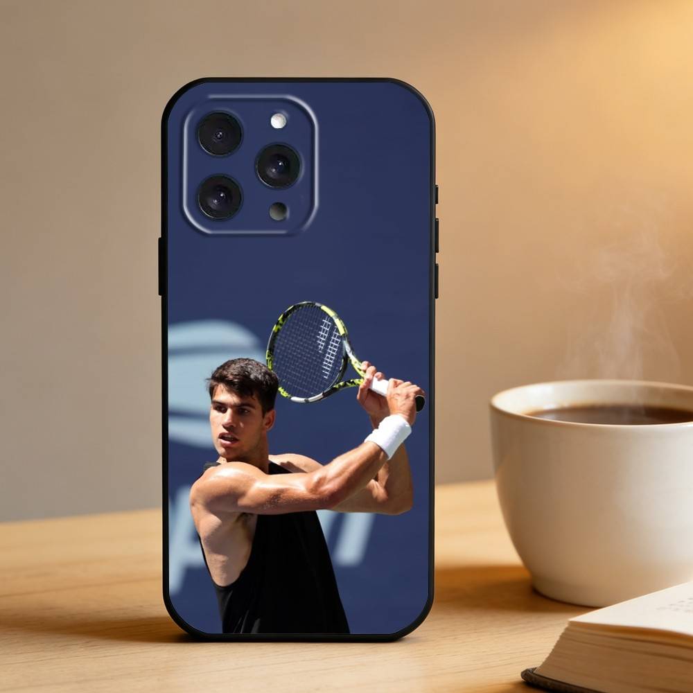 

C-Carlos A-Alcaraz Phone Case For iPhone 17 16 15 14 13 12 Max Plus Silicone Black Cover iPhone13