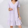 Womens Summer Dress Short Sleeve V Neck Short Dresses Fashion Casual Flowy Boho Ruffle A Line Swing Sundress