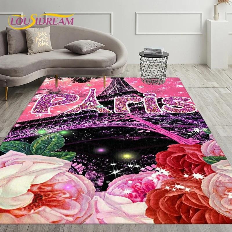 France Paris Eiffel Tower Art Area Rug,Carpet Rug for Living Room Bedroom Decoration,Kids Play Crawling Soft Non-slip Floor Mats