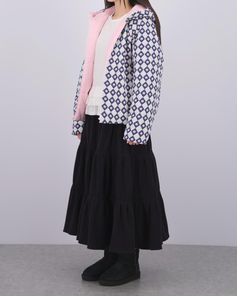 Loaegsyueol Fleece Loose Pocket Tierd Skirt_Black