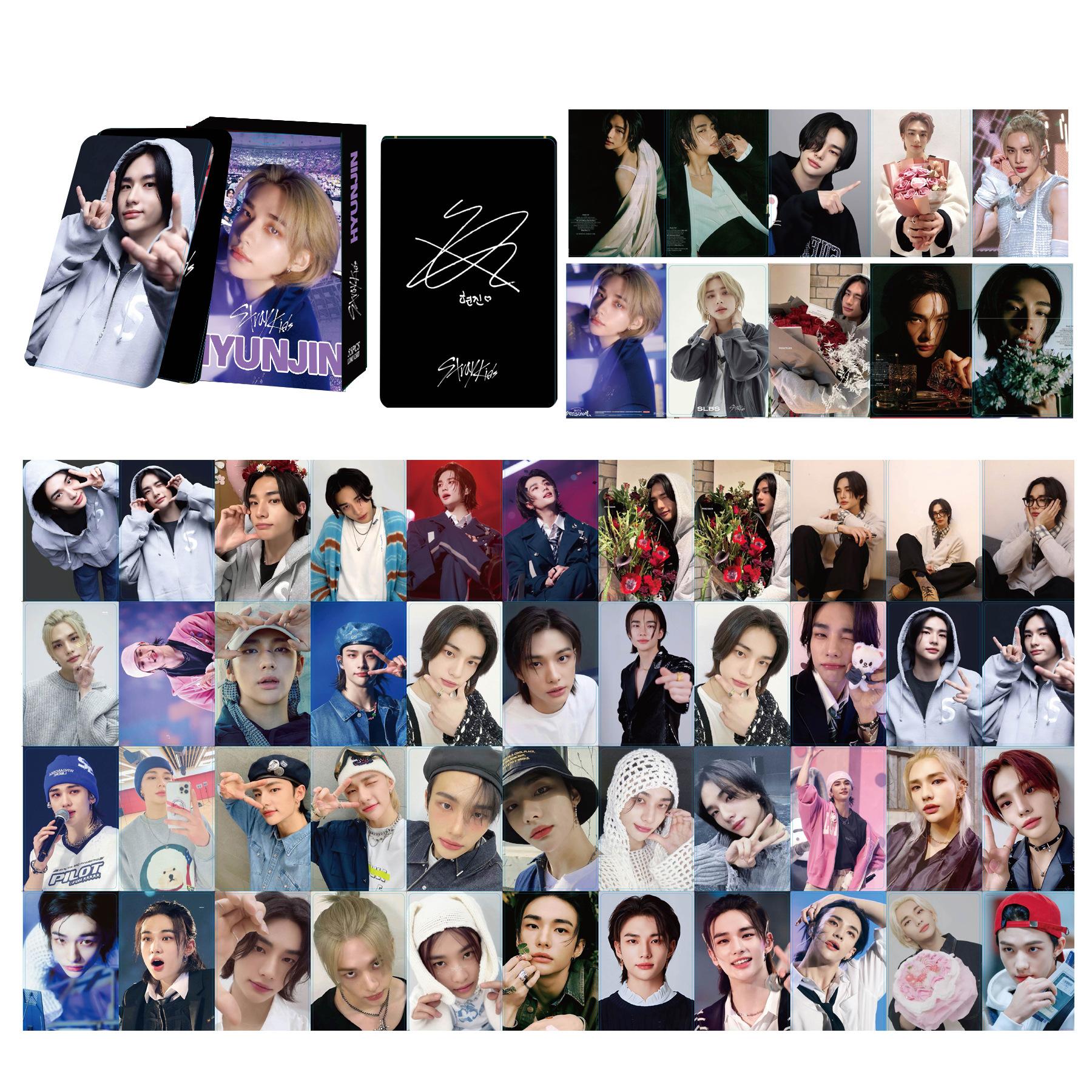 55Pcs K-Pop Lomo Cards Skzoo Hyunjin Latest Album 55 Small Cards Postcards Cards Boxed Small Cards For Kids Good Gift