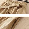 Summer Mid-length Skirt Women's Bud High Waist Single-breasted A-line Over-the-knee Skirt