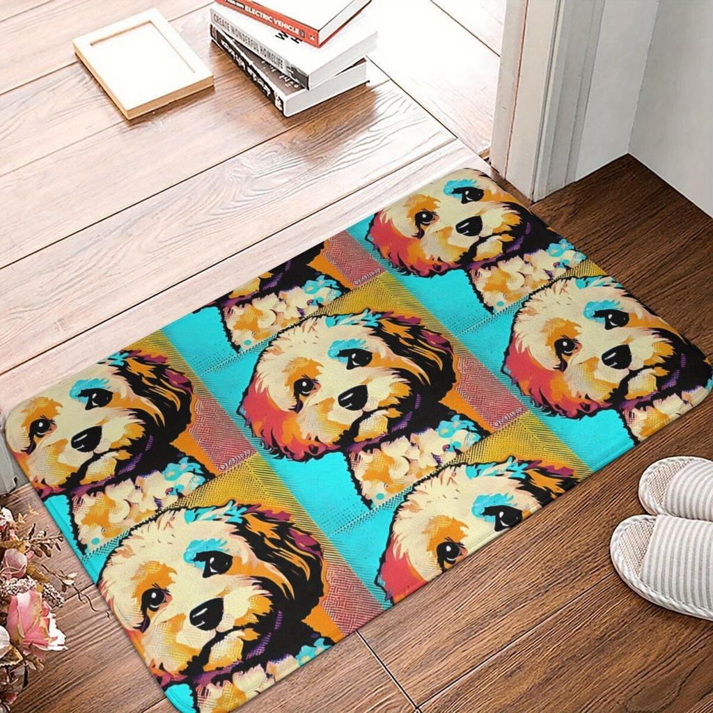 1PC Teddy Dog Pattern Door Mats Kitchen Rugs Non-Slip Pop arts design Bedroom Rugs Bath Mat Carpet for Home Sink Laundry Decor