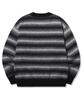 TRILLION Washable Gradient Stripe Crewneck Knit_Black
