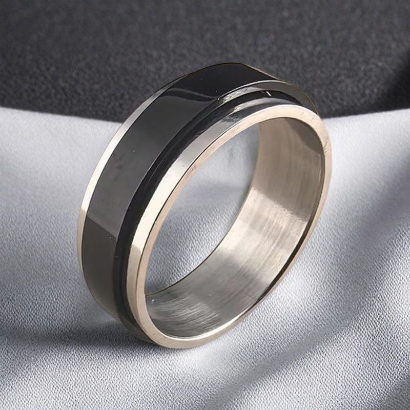Rotatable Titanium Steel Men's Ring, Decompression Anti-anxiety Couple Ring Hand Jewelry