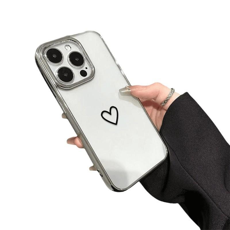 Simple Little Love Suitable for Apple 16 Mobile Phone Case IPhone 15 Soft 13promax Anti Fall 12 Sex Women 17