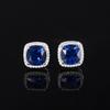 Jewelry Copper Bottom Gold-plated Retro Simulation Blue Spinel Fertilizer Square Simple Wind Set
