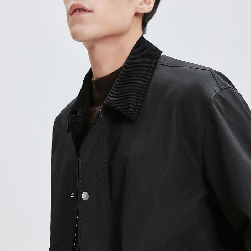 SEPTWOLVES Men's Striped Lapel Workwear Jacket