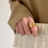 Wide-sided Double-layer Circle Ring, Titanium Steel Plating, Non-fading Retro Ring, Women's Fashion Ins