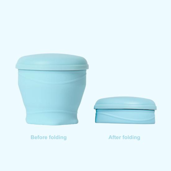 Silicone Folding Water Cup with Lanyard 180ML Reusable Portable Drinking Mug Wide-Mouth Lightweight