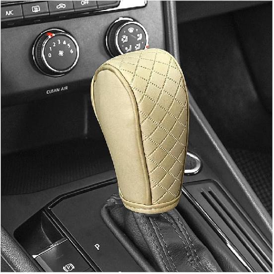 Leather Gear Shift Cover Diamond Embroidery Design,Durable Shift Knob Cover for Shift Lever Protection,Universal Car Gear Shift Cover Car Decorative