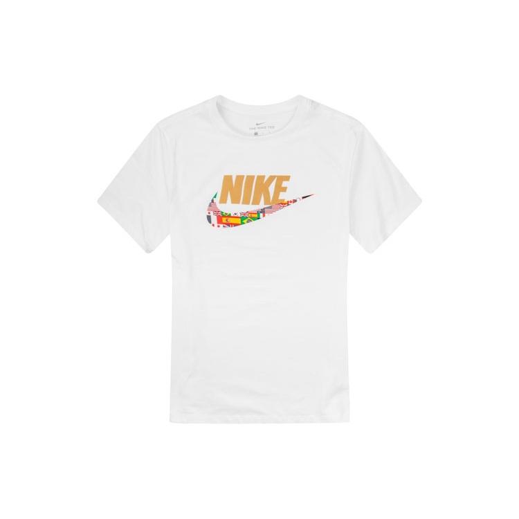 Nike Sportswear National Flag Logo Printing Sports Short Sleeve White Men s CT6550-100 XXL