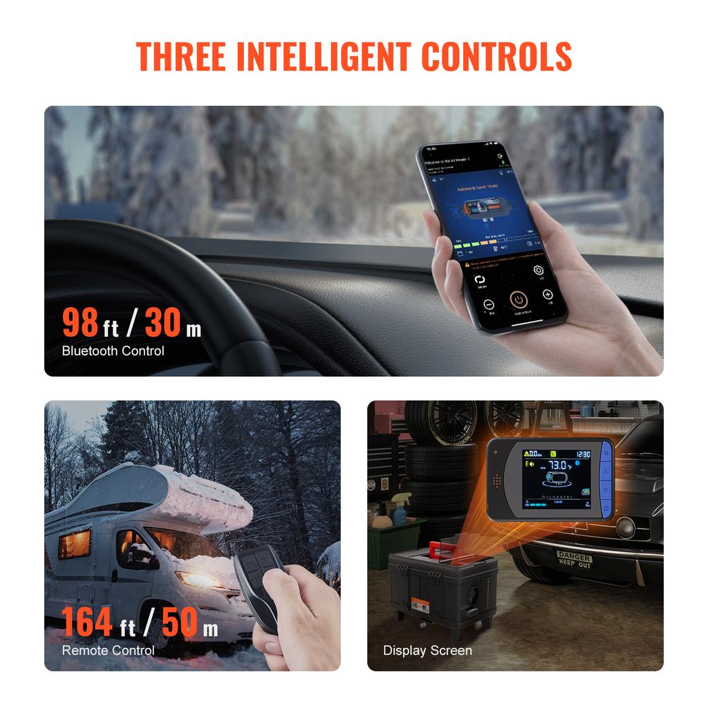 SucceBuy 8KW Diesel Heater 12V/24V Diesel Air Heater Car Heater with Bluetooth and CO Alarm Parking Heater for Vehicles&Outdoor