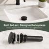 Push Button Drain Stopper Matte Black Vessel Sink Drain Easy Install Drain Assembly  Vanity Sink