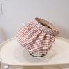 New Plaid Big Brim Sweet Sunscreen Empty Top Hat Women's Summer Outdoor Cycling Breathable Anti-ultraviolet Sun Hat Tide