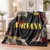 Теплый и уютный фланелевый плед с принтом Nirvana, покрывало для кровати, для домашнего декора
