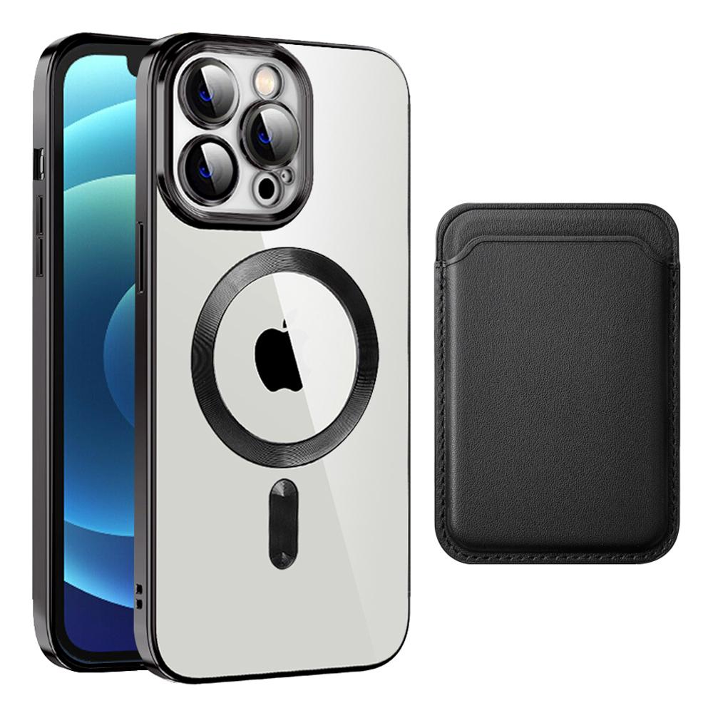 Magnetic Case for iPhone 12 Pro Max 6.7 inch Shockproof Phone Cover TPU+PC Case with Card Bag