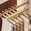 6 In 1 Trouser Hangers Magic Multi Layer Aluminium Alloy Pants Storage Rack 360 Rotatable Foldable Protable Cloth Pants Hangers