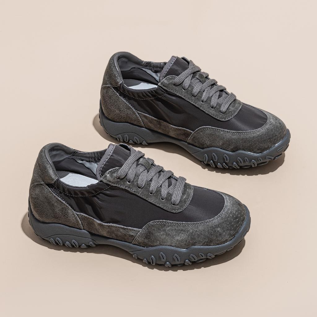 Dexun shoes mesh women's new spring lightweight and versatile leather sports and leisure board shoes