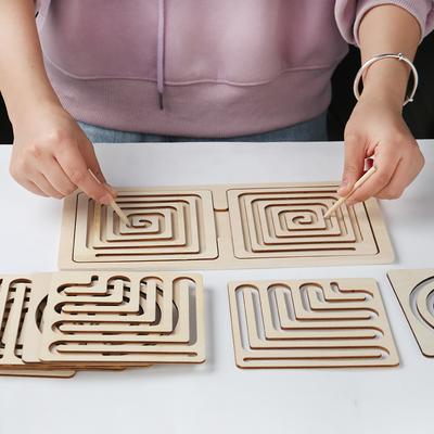 Dzieci Lewa Prawa Półkula Mózgu Puzzle Długopis Trajektoria Ruchu Trening Kontroli Koordynacja Rąk Mózgu Drewniane Zabawki Edukacyjne dla Dzieci