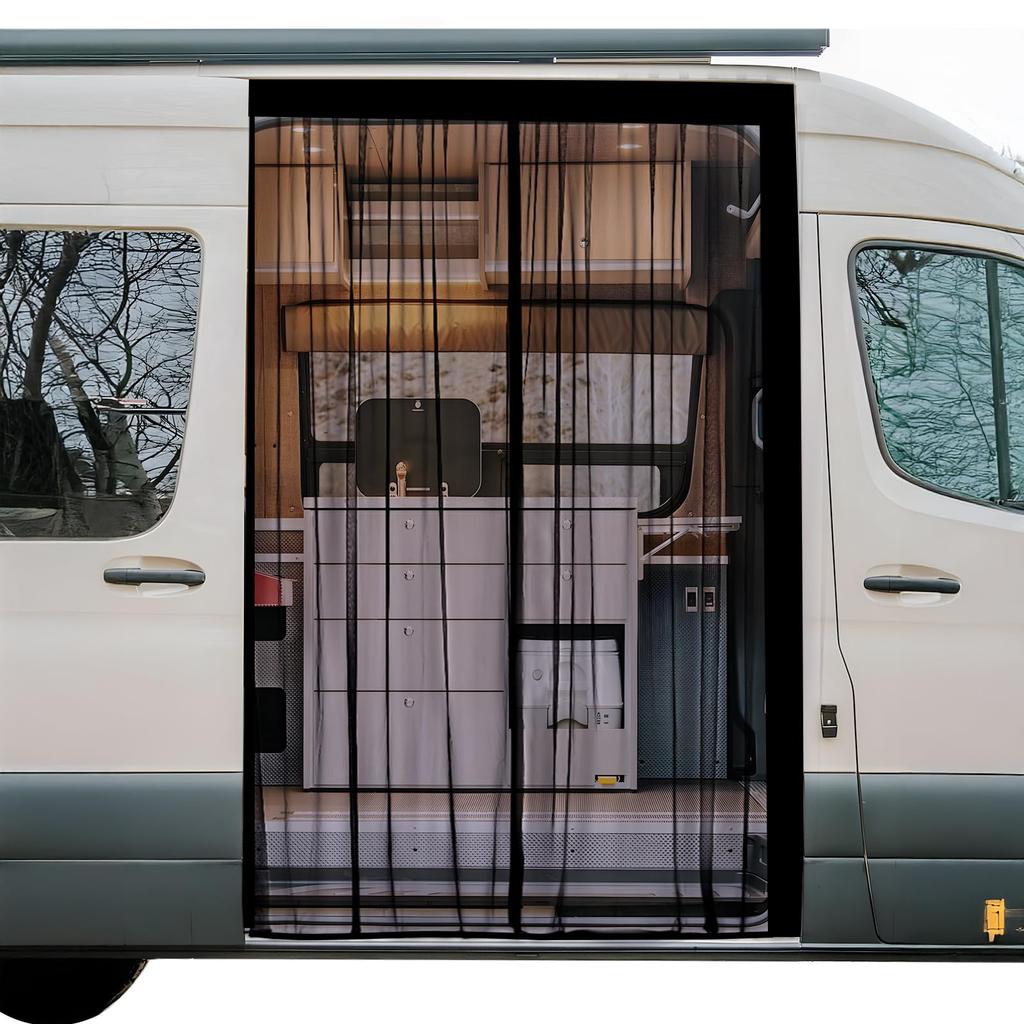 ZATOOTO Magnetic Car Insect Repellent Net for Toyota Side Door Insect Light Sliding Door Rear Gate Car Easy Mesh 1 Black Hiace, 140x160cm, Screen,
