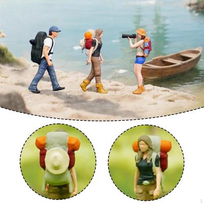 1:64 Miniature Figures Micro Landscape Decor Hiking Tiny Small Decorative Layout Props Collectibles