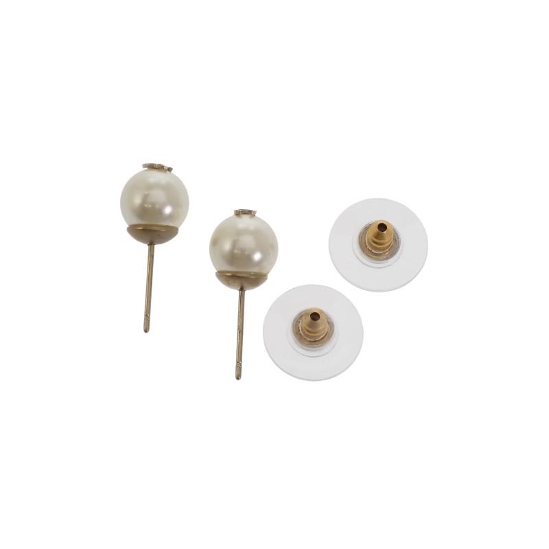 CHANEL  Pierce gold metal/Fake pearl Women