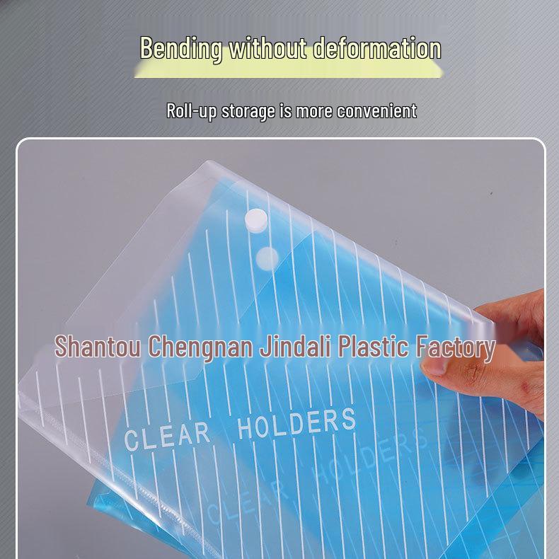 A4 Transparent Extra Thick File Bags with Snap Closure - Waterproof and Large Capacity for Documents and Test Papers